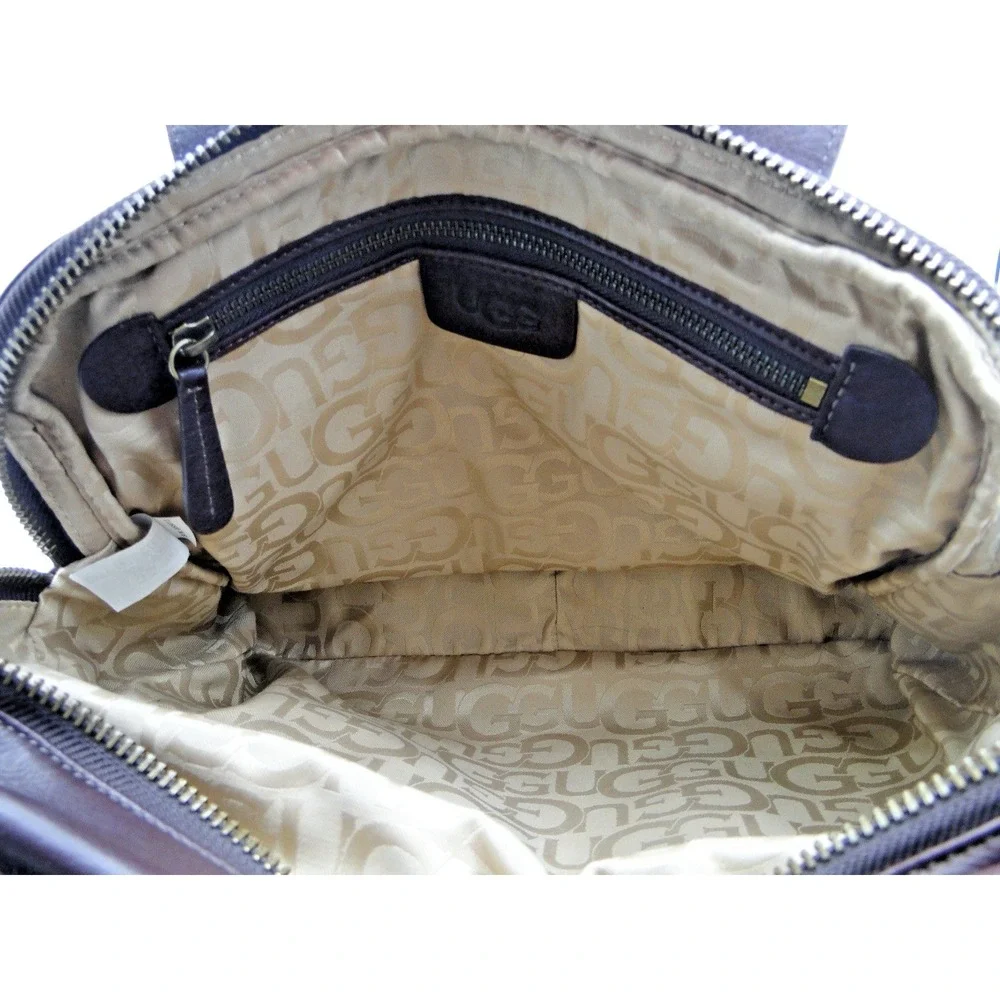 UGG AUSTRALIA UNISEX LEATHER BRANFORD SLIM BRIEF BAG‎ BROWN